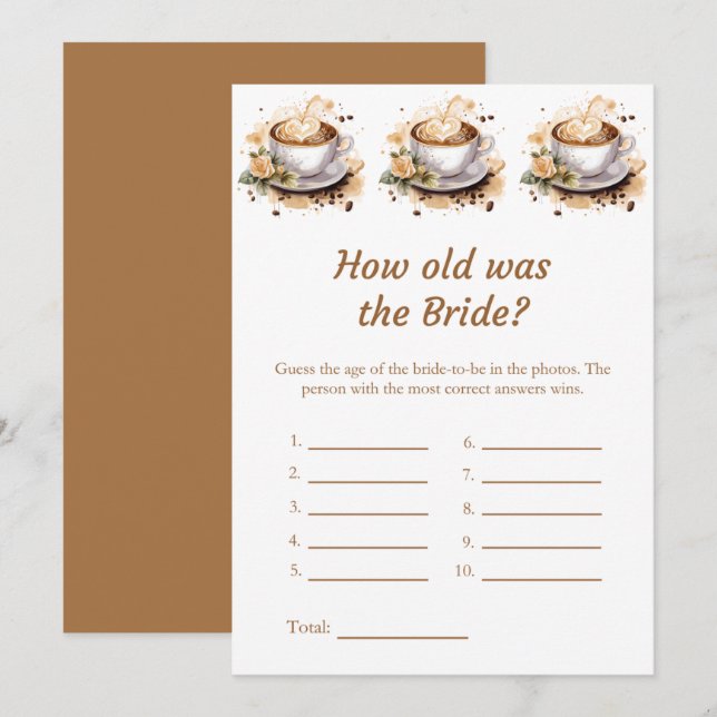 Hur gammalt var Bride Möhippa-spelkortet? Inbjudningar (Fram/baksida)