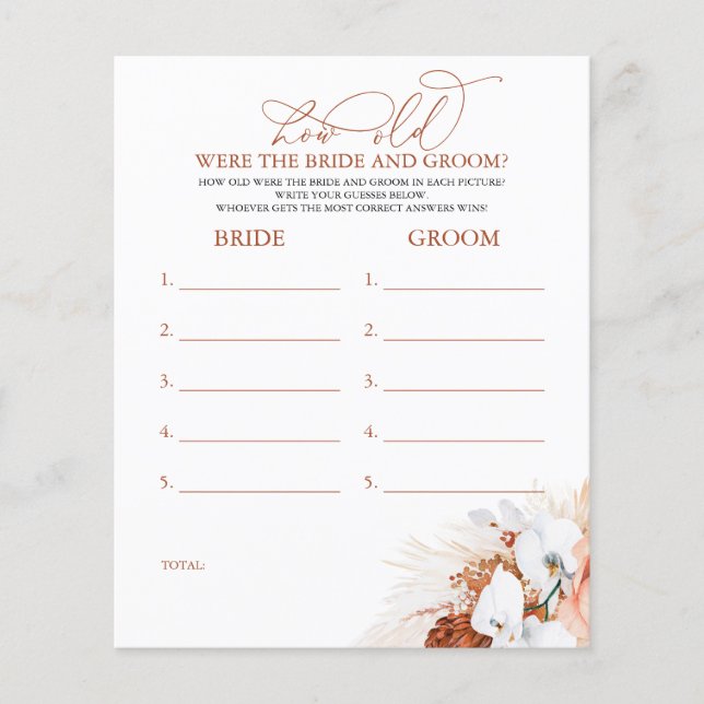 Hur gammalt var BRIDE- OCH GROOM-spelet? (Framsida)