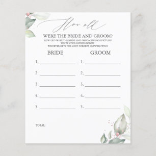 Hur gammalt var BRIDE- OCH GROOM-spelet?