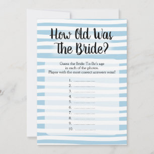Hur gammalt var Bride Shower Game Blue White?