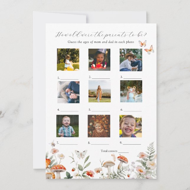 Hur gammalt var de babyvisaren? inbjudningar (Framsida)