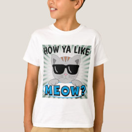 Hur Gillar Du MJAU? Solglasögon Katt Blåtryck T Shirt