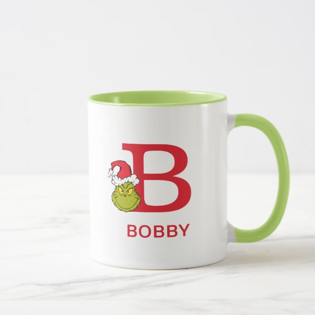 Hur Grinch stal julen | Namn & Monogram B Mugg (Höger)