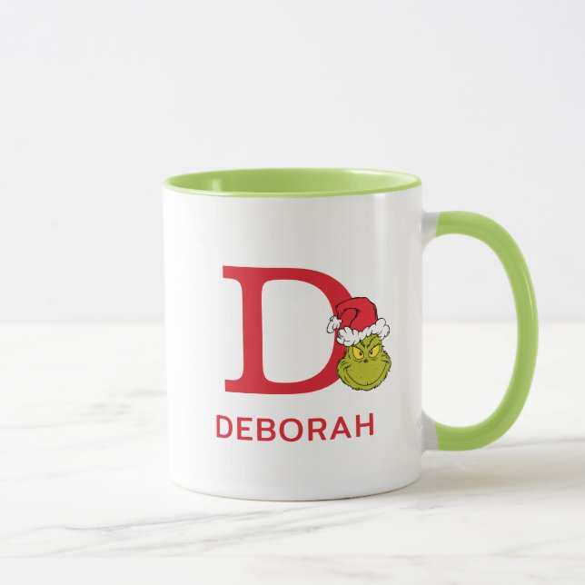 Hur Grinch stal julen | Namn & Monogram D Mugg (Höger)