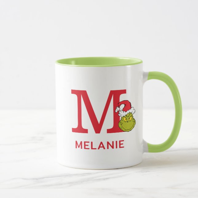 Hur Grinch stal julen | Namn & Monogram M Mugg (Höger)