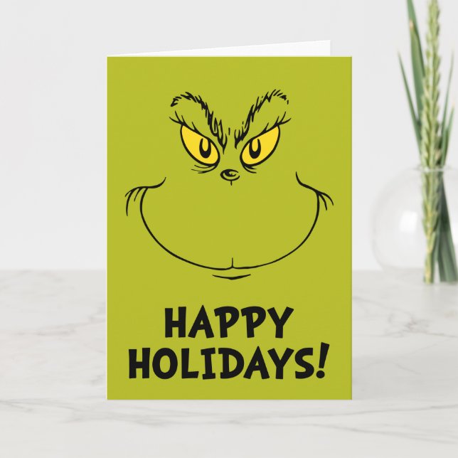 Hur Grinch Stjäl Julen Ansikte Helgkort (Framsida)