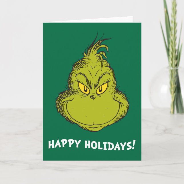 Hur Grinch Stjäl Julen Klassisk Grinch Helgkort (Framsida)