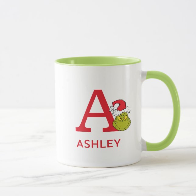 Hur Grinch Stjäl Julen | Namn & Monogram A Mugg (Höger)