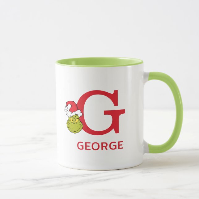 Hur Grinch Stjäl Julen | Namn & Monogram G Mugg (Höger)