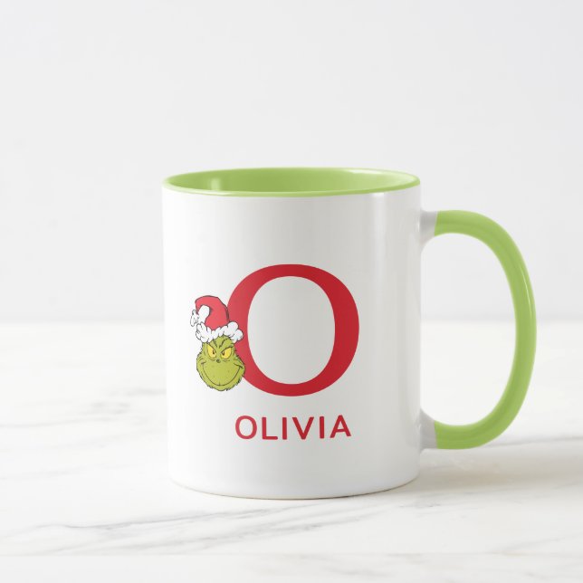 Hur Grinch Stjäl Julen | Namn & Monogram O Mugg (Höger)