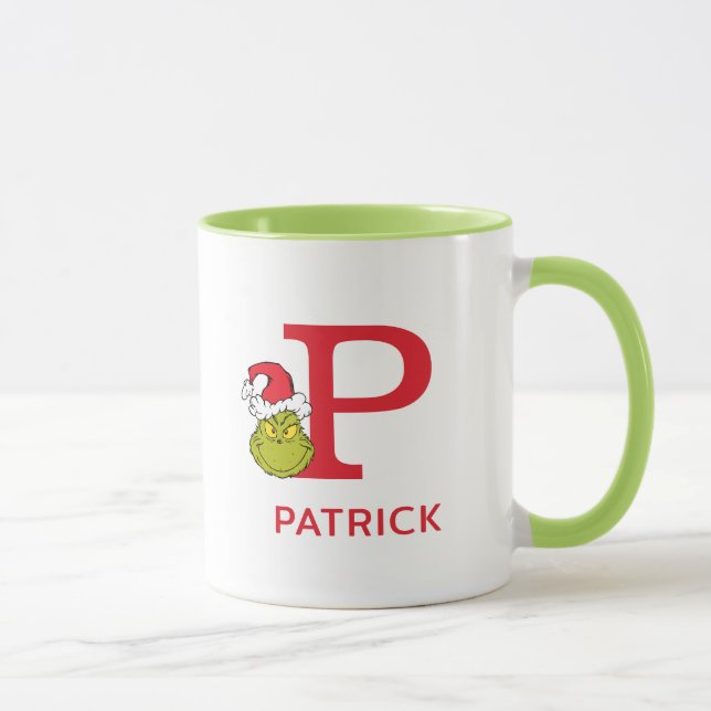 Hur Grinch Stjäl Julen | Namn & Monogram P Mugg (Höger)