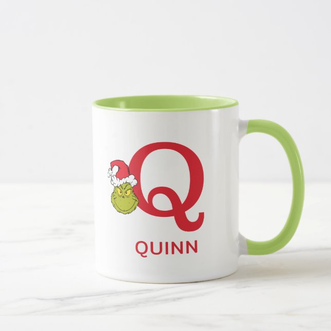 Hur Grinch Stjäl Julen | Namn & Monogram Q Mugg (Höger)