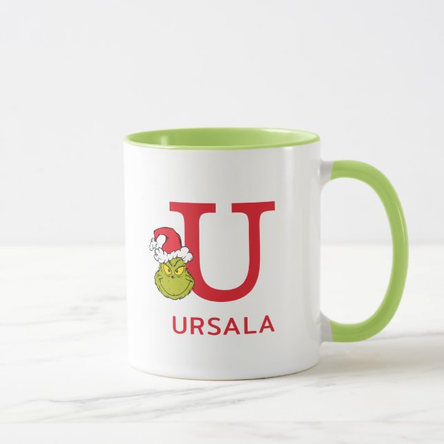 Hur Grinch Stjäl Julen | Namn & Monogram U Mugg (Höger)