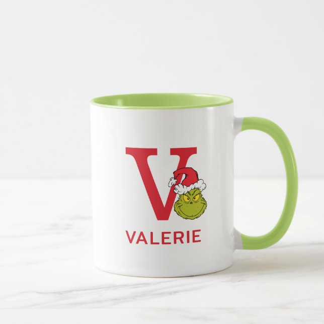 Hur Grinch Stjäl Julen | Namn & Monogram V Mugg (Höger)