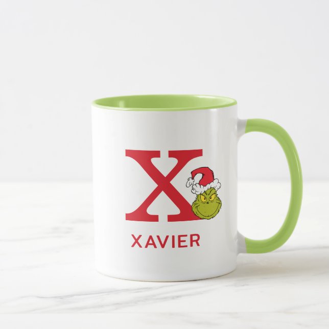 Hur Grinch Stjäl Julen | Namn & Monogram X Mugg (Höger)