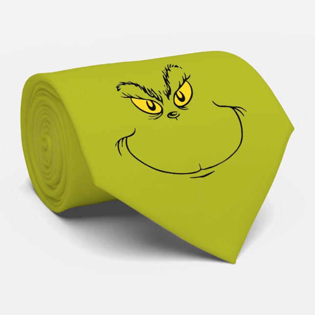 Hur Grinch Stole jul Ansikte Neck Tie? Slips (Rullad)