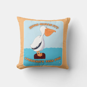 Hur Gulls it Pelican Tecknad Art Roligt Kudde