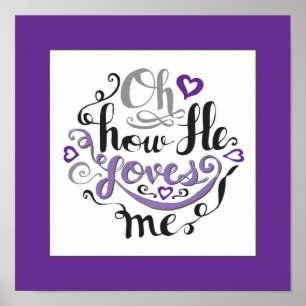Hur han kärlek mig Bibelcitat ord Scripture art Poster