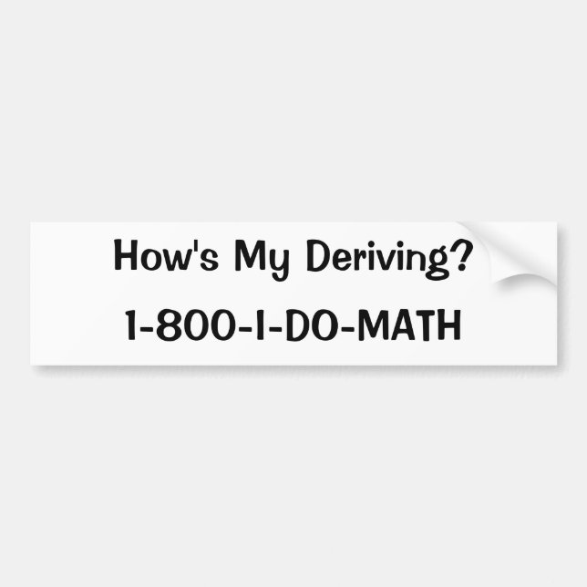 Hur härleder jag?, 1-800-JAG-GÖR-MATTE Bildekal (Framsidan)