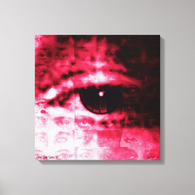 "Hur hon ser det" av Aleta ~ 18 x 18 Digital Colla Canvastryck (Framsida)