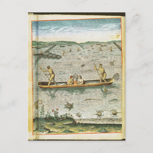 Hur indianerna fångar sin fisk vykort (Framsida)