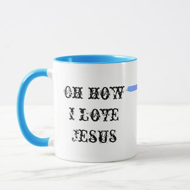 Hur jag kärlek Jesus kaffe mugg w kor (Vänster)