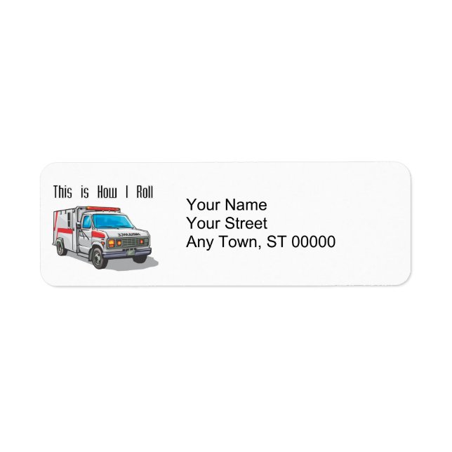 Hur jag rullar Ambulance Returadress Etikett (Framsidan)