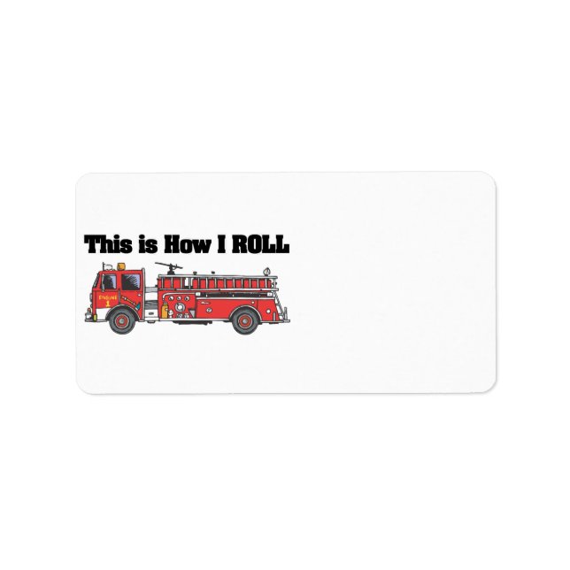 Hur jag rullar (brandmotor/Lastbil) Adressetikett (Framsidan)