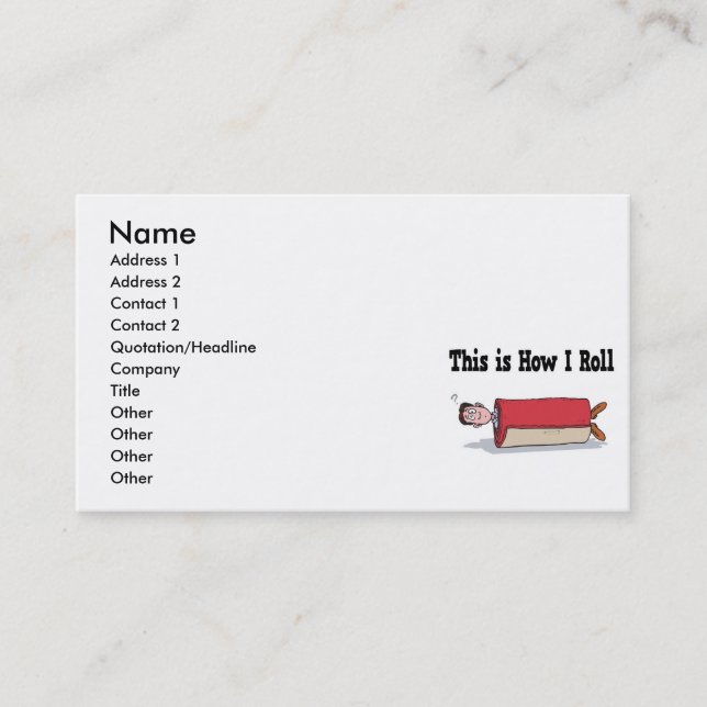 Hur jag rullar Carpet Visitkort (Framsida)
