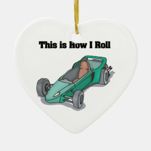 Hur jag rullar (Go Cart) Julgransprydnad Keramik
