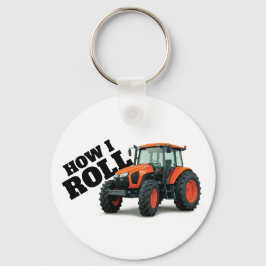 "Hur jag rullar med Orange Farm Tractor" Nyckelring