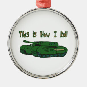 Hur jag rullar (militär Tank) Julgransprydnad Metall