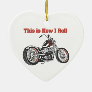 Hur jag rullar (motorcykel) julgransprydnad keramik