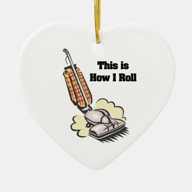 Hur jag rullar (vakuumrenare) julgransprydnad keramik (Framsidan)