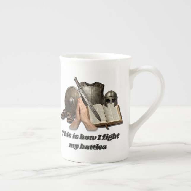 Hur jag utkämpar mina strider benporslin mugg (Höger)