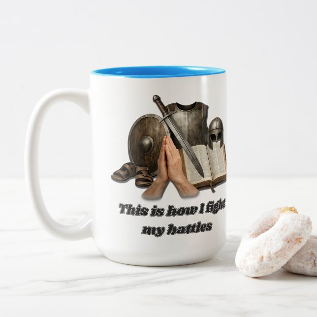 Hur jag utkämpar mina strider Två-Tonad mugg (Med munk)
