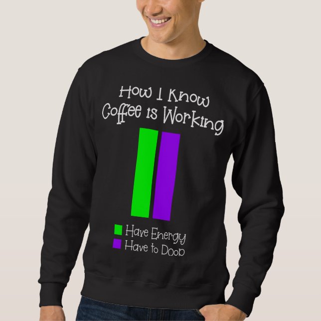 Hur jag vet att kaffe fungerar.. lång ärmad tröja (Framsida)