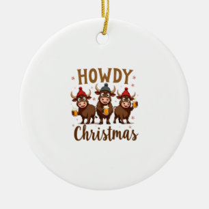 Hur julen är kul Höglandskor Xmas kor Älskare Julgransprydnad Keramik