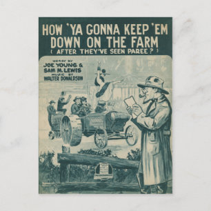 Hur kommer du att Behållan "Em down on the Farm? Vykort