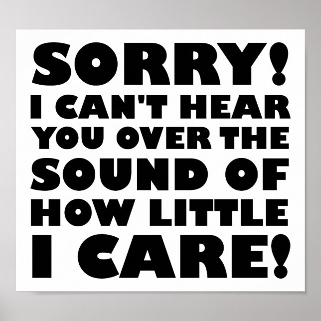 Hur lite jag bryr mig om att Poster (Framsidan)