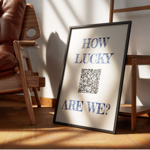 HUR LUCKY ÄR DET VI SKRIVER UT Poster värdet Pappe