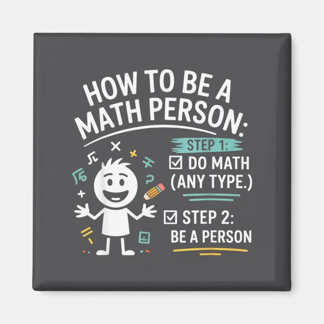 Hur man är en matteperson Rolig lärare Student skä Magnet (Framsidan)