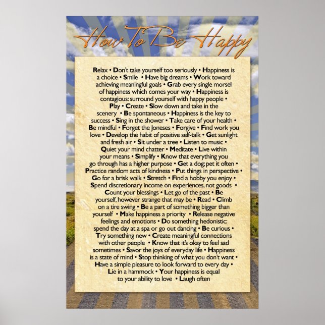 Hur man är i Lycklig Poster (Framsidan)