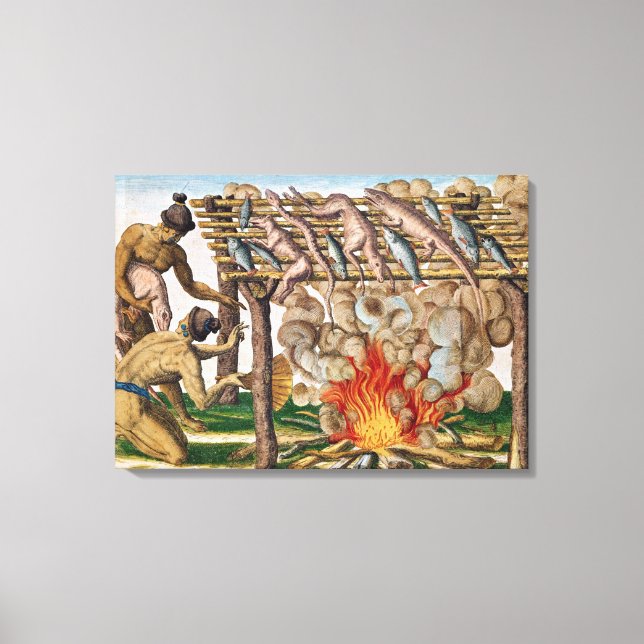 Hur man grillar djur från "Brevis Narratio" Canvastryck (Framsida)