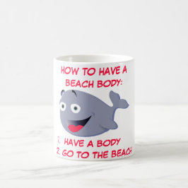 Hur man har en strandkropp, roligt sommar kaffemugg