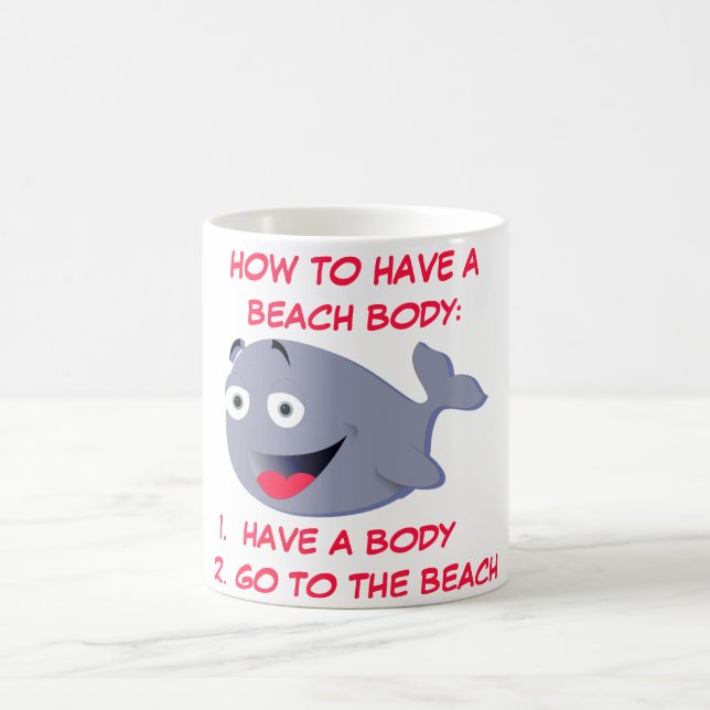 Hur man har en strandkropp, roligt sommar kaffemugg (Center)