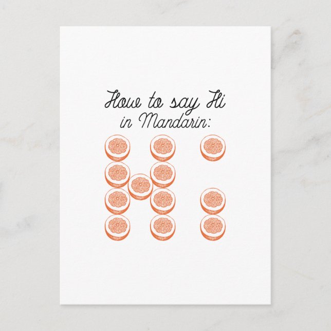 Hur man säger hej i Mandarin Vykort (Framsida)