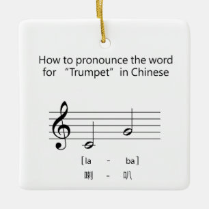 Hur man säger trumpet på kinesiska Music Languag Julgransprydnad Keramik