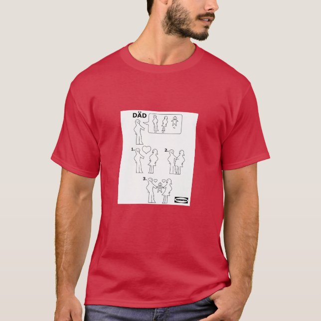 Hur man sätter samman en Pappa Instruction Lakan P T Shirt (Framsida)