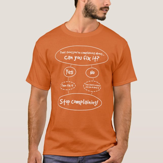 "Hur man stoppar det klagande" diagrammet T-shirt (Framsida)